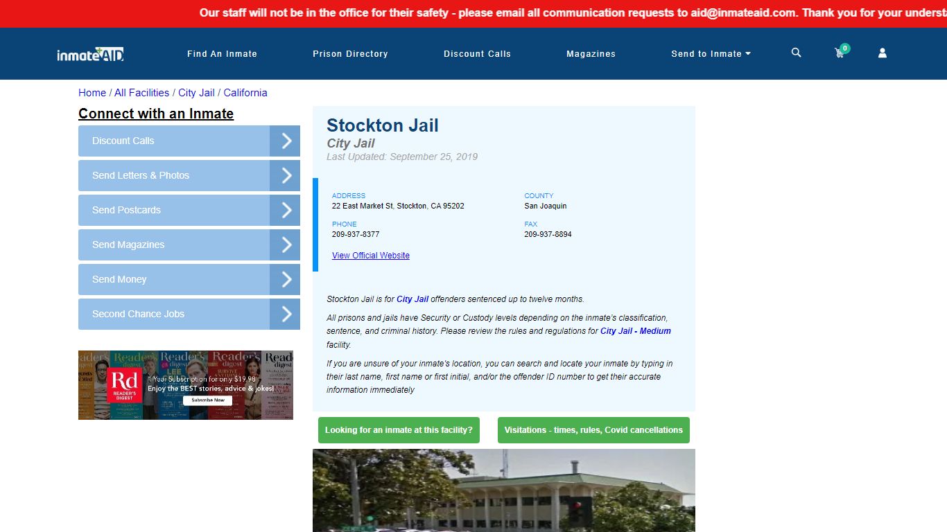 Stockton Jail | Inmate Locator