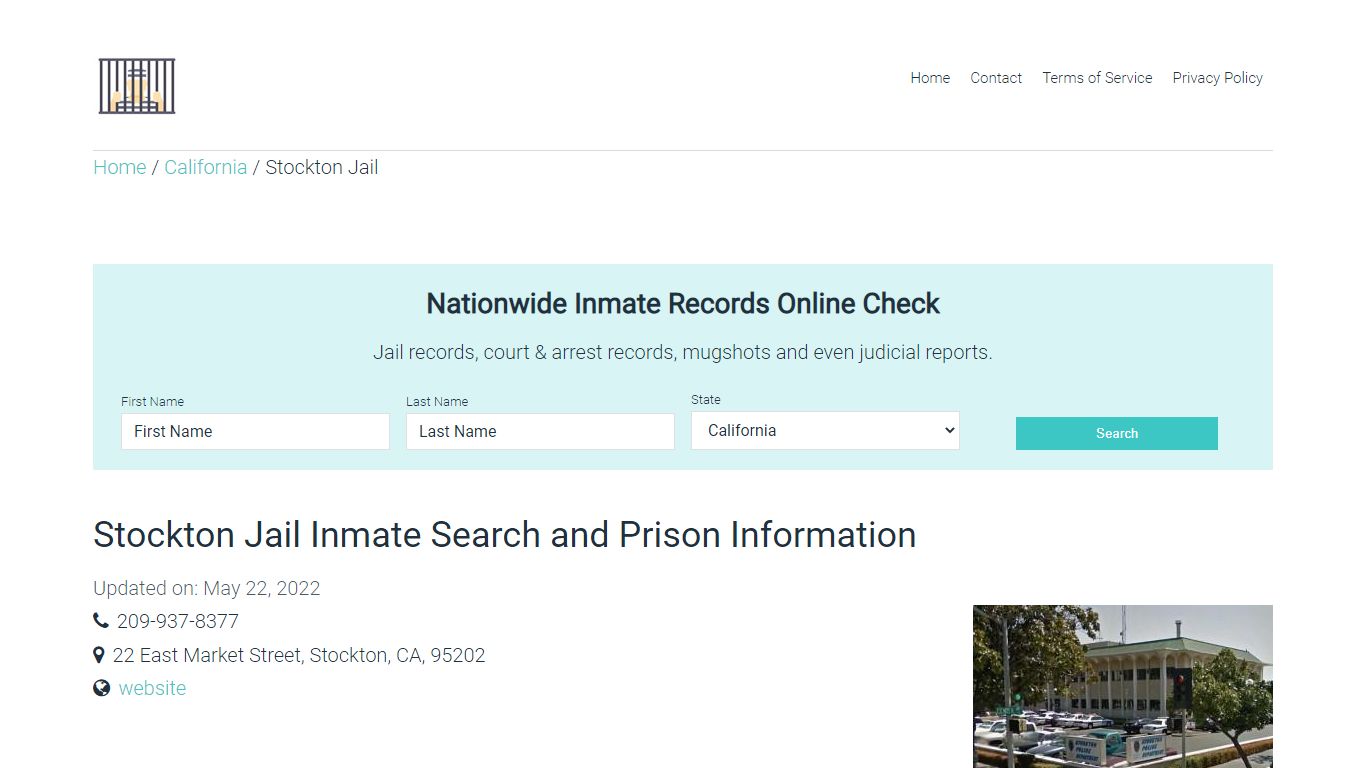 Stockton Jail Inmate Search, Visitation, Phone no ...